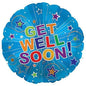 CTI Get Well Soon Silver Burst 17" Foil Balloon