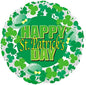 CTI Happy St. Patricks Day Hat & Clover 18" Foil Balloon