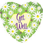 CTI Get Well Green Stripes and Daisies 17" Foil Balloon