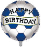 Happy Birthday Football Theme Foil Balloon Blue & White