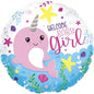 CTI Baby Girl Narwhal 17" Foil Balloon