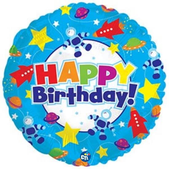 CTI Happy Birthday Outer Space 17" Foil Balloon