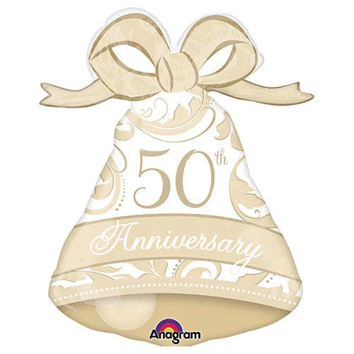 Anagram Elegant Gold Bell 50th Anniversary 27" Foil Balloon