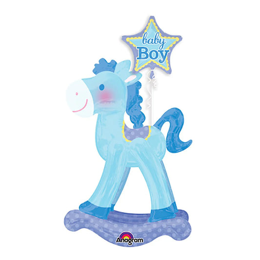Anagram Airwalker Blue Rocking Horse 50" Foil Balloon