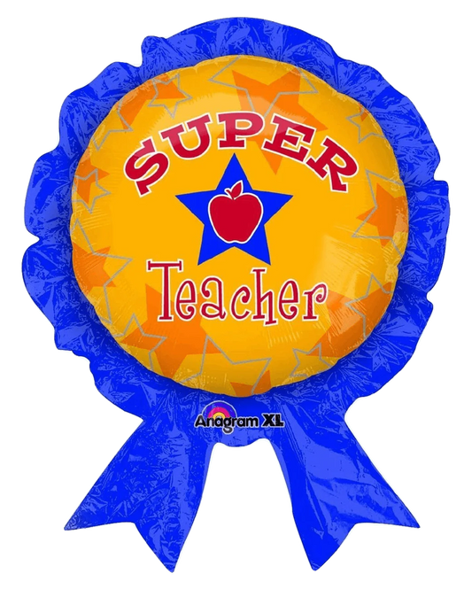 Anagram Super Teacher Award Ribbon 30" Foil Balloon