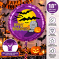 18" Happy Halloween Foil Balloon Purple Bats Pumpkin & Tombstone Party Decoration