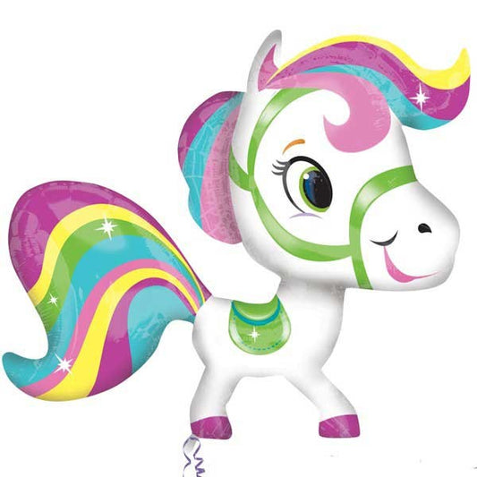 Colourful Playful Horse 21-inch Foil Balloon