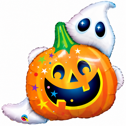 Halloween Jack & Ghost 33" Foil Balloon – Air or Helium