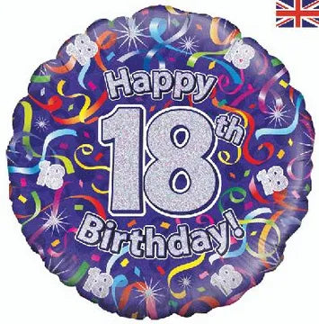 Happy 18th Birthday Streamers 18-inch Holographic