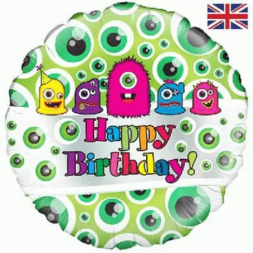 Oaktree Happy Birthday Monsters 18" Foil Balloon
