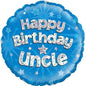 Happy Birthday Uncle Blue Holographic 18" Balloon