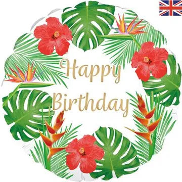 Oaktree Happy Birthday Tropical 18" Foil Balloon