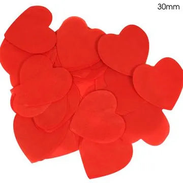 Oaktree Tissue Paper Confetti Heart 30mm x 100g Red