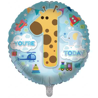 You're 1 Today Giraffe Double Sided 18-inch Foil Balloon