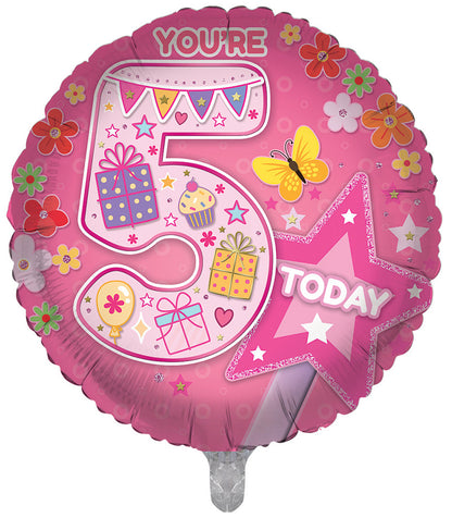 5th Girl Presents Double Sided 18-inch Foil Balloon