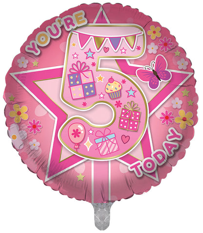 5th Girl Presents Double Sided 18-inch Foil Balloon