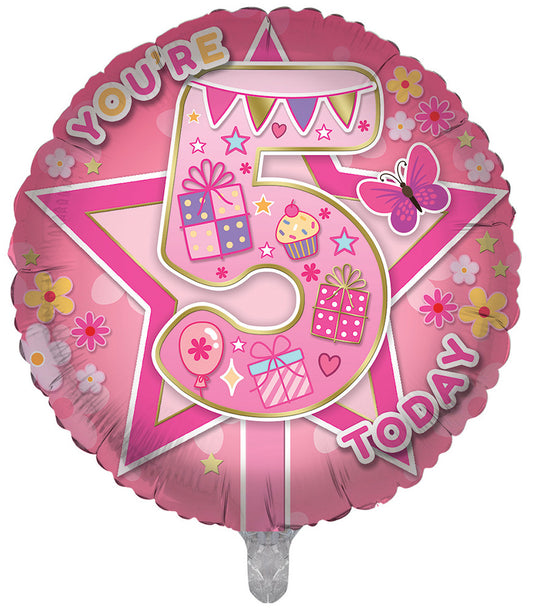 5th Girl Presents Double Sided 18-inch Foil Balloon