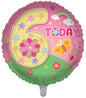 6th Pink Girls Flower Butterflies Double Sided 18-inch Balloon