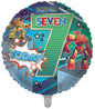 7th Blue Boys Robot Double Sided 18-inch Balloon