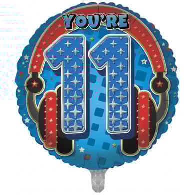11th Dark Blue Boys Cool Headphones Double Sided 18-inch Balloon