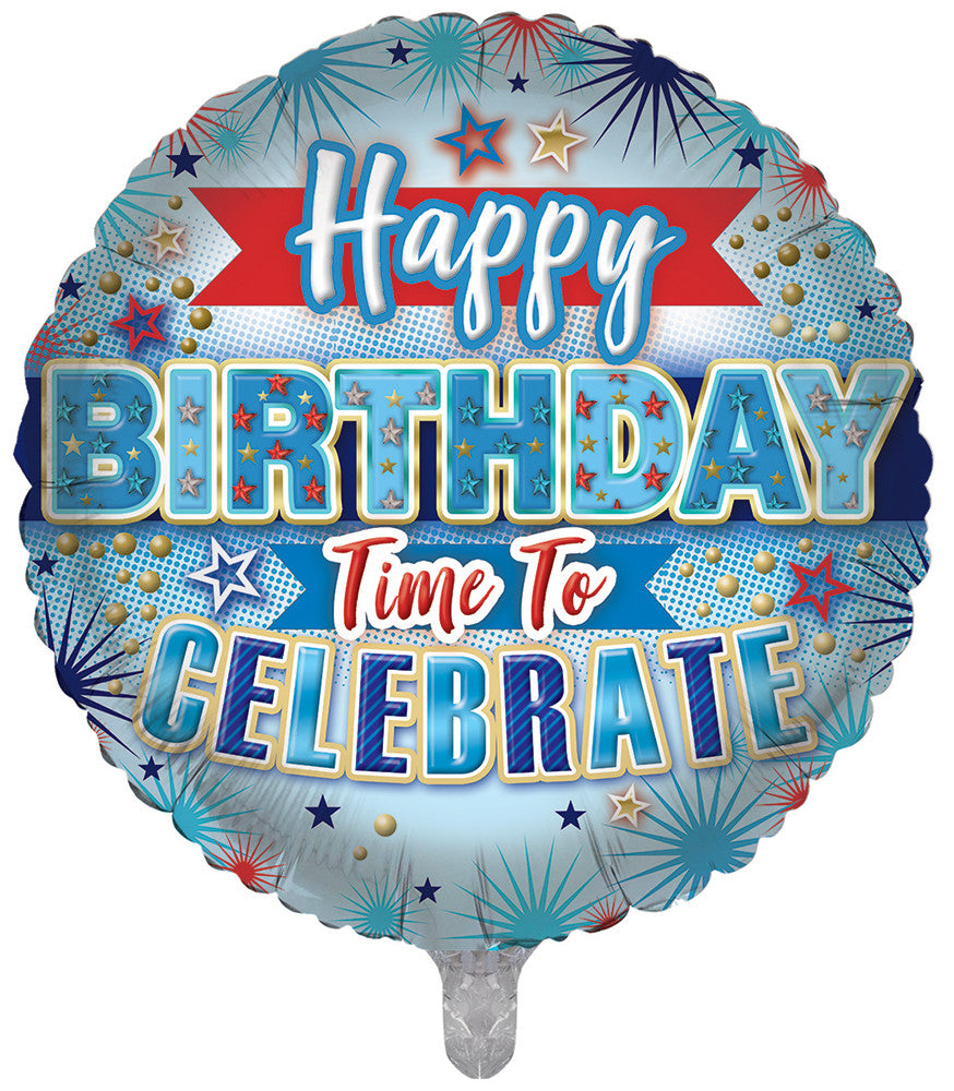 Happy Birthday Time To Celebrate Double Sided 18-inch Balloon