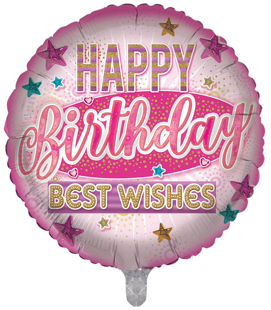 Happy Birthday Best Wishes Female Double Sided 18-inch Balloon