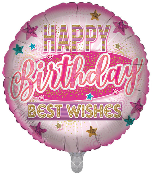 Happy Birthday Best Wishes Female Double Sided 18-inch Balloon