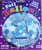 Simon Elvin Happy 1st Birthday Blue 18" Foil Balloon