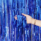 Metallic Blue Foil Shimmer Curtain 3ft x 8ft (92cm x 244cm)
