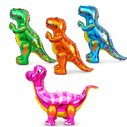 3D Standing Dinosaur Foil Balloon – Large Air-Filled Dino Party Decoration