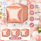 Anagram 15" Rose Gold Cubez Foil Balloons – Pack of 3