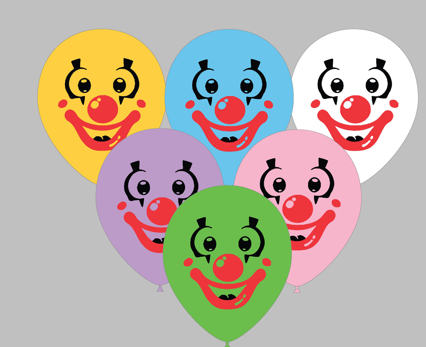 Clown Face printed Latex Balloons 12-inch