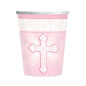 Religious Radiant Cross 9oz Paper Cups - 9oz Pink