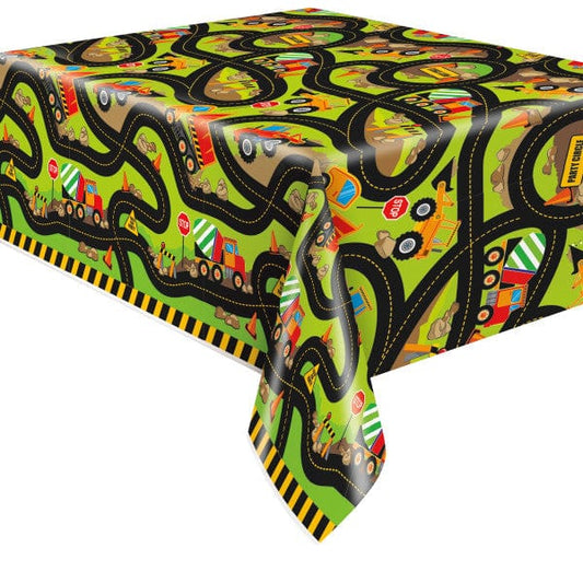 Unique Construction Party Birthday Rectangular Plastic Table Cover (137cm x 213cm)