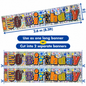 Jumbo Happy 50th Birthday Holographic Banner 2.6m x 20cm - Cut into 2 Banners
