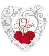 CTI I Love You Three Roses 17" Foil Balloon