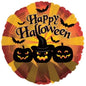 CTI Happy Halloween Three Pumpkins 17" Foil Balloon
