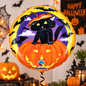 Qualatex 18" Halloween Foil Balloon – Black Cat & Pumpkin – Helium or Air Fill Party Decoration
