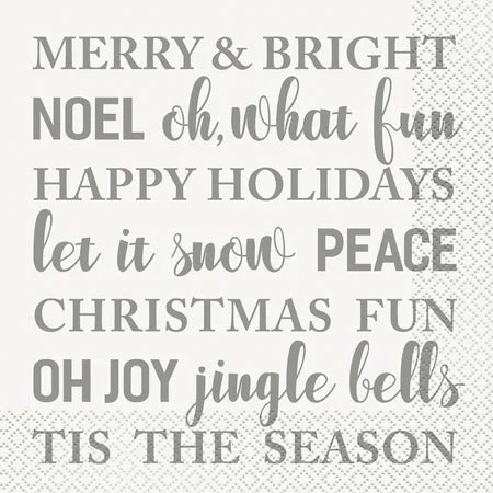 Silver and Gold Snowflakes Holiday Paper Luncheon Napkins, 16ct