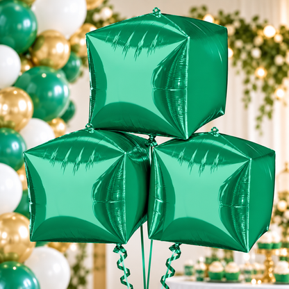 Anagram 15" Green Cubez Foil Balloons – Pack of 3