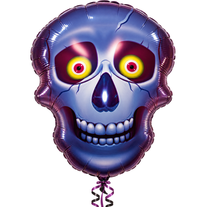 Halloween Blue Skull 25" Foil Balloon – Air or Helium