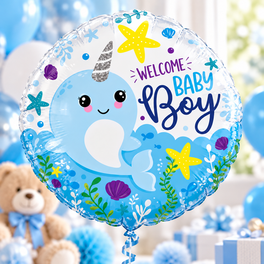 Welcome Baby Boy 17" Foil Balloon – Air or Helium