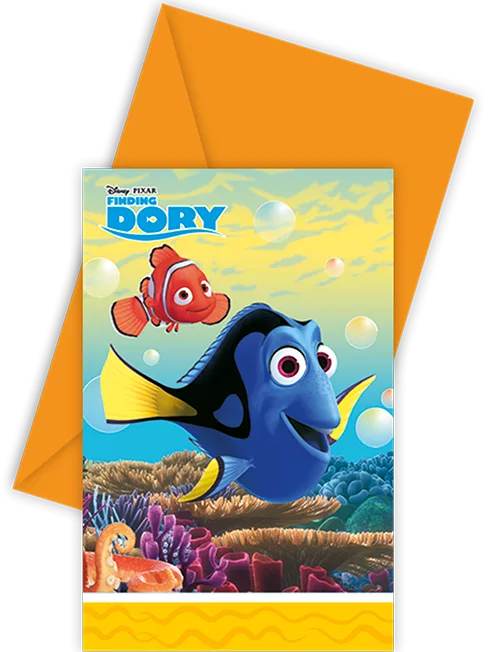 6 x Disney Finding Dory Party Invitations