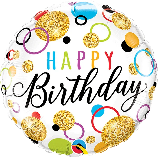 Qualatex Glitter Sparkling Dots  18" Foil Balloon