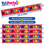 Tri Party Happy 1st Birthday Banner – 3.6m / 12ft – Cut into 4 Banners
