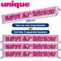 Happy 40th Birthday Pink Holographic Banner – 2.74m – Cut into 3 Banners