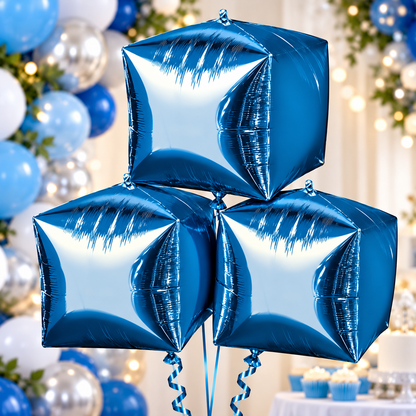 Anagram 15" Blue Cubez Foil Balloons – Pack of 3