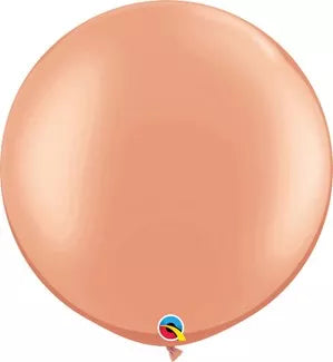 Qualatex Round Rose Gold 2.5ft/30" Latex Balloons 2pc/Bag
