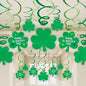 Amscan St. Patrick's Day 30pc Swirl Garlands with Shamrock Cutouts