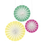 Unique Paper Fan Hanging Decorations 12", 10" & 8" 3pc